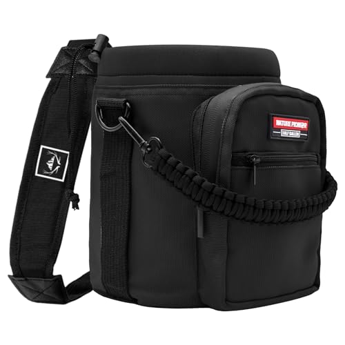 NATURE PIONEOR 26-128 oz Insulated Water Bottle Carrier Holder with Strap - color: Black, size: Half Gallon YETl