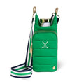 WanderFull® Original HydroBag®, Fits Up to 32 oz Water Bottle Holder with Strap, Gift for Women, Hands-Free Crossbody, Water Bottle Carrier Bag with Phone Pocket - color: Kelly Green Golf Embroidery