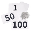 TRIWONDER Race Bibs Running Numbers with Safety Pins, Tyvek 4"x7" Large Numbers 1-500 for Marathon Runners Events Sports Games - color: Black&White [4"x7"] 1-100
