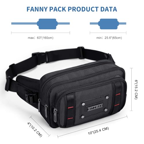 WITZMAN Fanny Pack for Men Waist Bag Casual Belt Bag