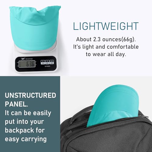 Waterproof Baseball Cap for Men Women UPF 50+ Quick-Dry Running Golf Hat - color: Light Aqua