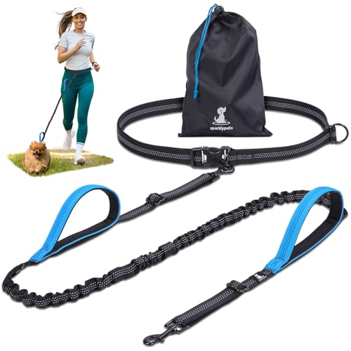 SparklyPets Hands Free Dog Leash, Small Breeds (Blue,1 Dog) - color: Blue, size: 1 dog S