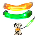 2 Pack LED Light for Dog Leash Harness, Light Up Dog Collar with Nylon Stickers, Waterproof Glow Light Easy to Attach to Collar Leash and Harness, Safety LED Light Up Band for Dogs at Night Walking - color: Green+Orange