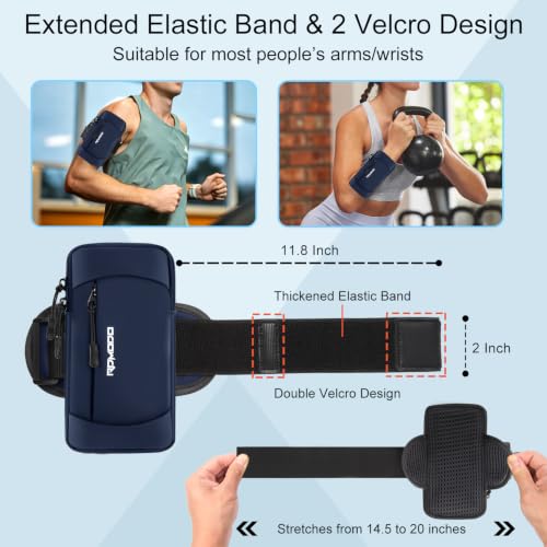 Phone Holder for Running Lightweight Armband for Men Women 7.5" Blue - color: 03-Blue