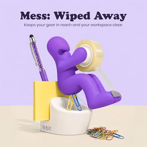 The Butt Tape Dispenser – Funny Purple Desk Accessories, Office Gag Gift - color: Purple