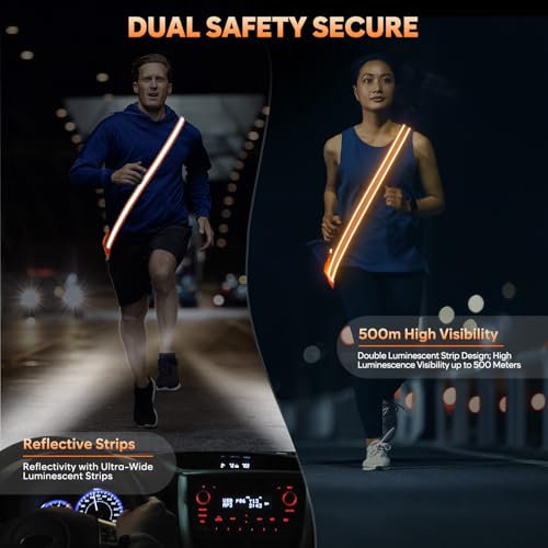 ChalkLit LED Reflective Night Running Gear High Visibility LED Flashing Sash - color: Orange