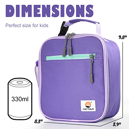 CaCTOUR Lunch Box Kids,Premium Insulated Lunch Bag for Girls Boys Teen Women,Soft Bag Mini Cooler Back to School Thermal Reusable Lunch Bag for Work School Picnic (Purple) - color: Purple