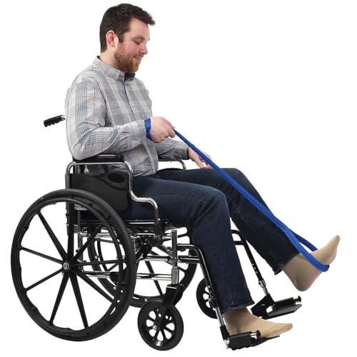Sammons Preston Soft Flexible Leg Lifter, 34" Long, Leg Strap with Loops for Hands & Feet, Easy to Use Mobility Aid & Leg Riser for Getting In & Out of Beds, Cars, & Wheelchairs, Transfer Assist Aid - size: Flexible - 34", style: Single