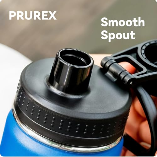 Spout Lid for Thermoflask, Takeya, Simple Modern 12-64oz Wide Mouth Bottles - color: Black 1 Pack