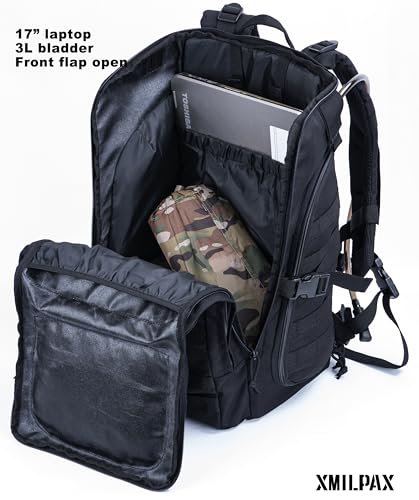 35L Tactical Backpack Military Rucksack MOLLE Quick-Access Flap EDC Pack for Hiking Camping Travel Work Bugout Emergency - color: Olive Green