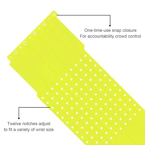 100pcs Vinyl Wristbands,Disposable Waterproof Wristbands(Color :Yellow) - color: Yellow