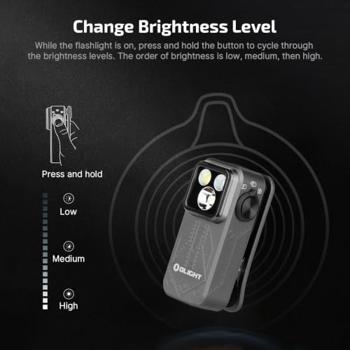 OLIGHT Oclip Pro Rechargeable EDC Clip-on Flashlight, Phantom Squadron - color: Gray