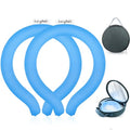 2PCS Neck Cooling Tube with Insulated Bag, Reusable Ice Ring Coolers Wearable Body Cooling Products, Neck Coolers for HotWeather - color: Blue*2