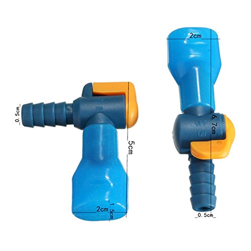 J.CARP ON-Off Switch Bite Valve Tube Nozzle Replacement for Hydration Pack Bladder - color: Blue, 90°