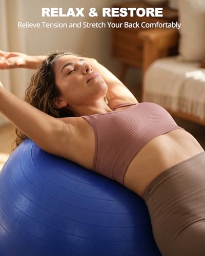 Trideer Yoga Ball for Exercise, Pregnancy, Exercise Ball, Pump Included - color: Indigo, size: XL(27-30ines/68-75cm)