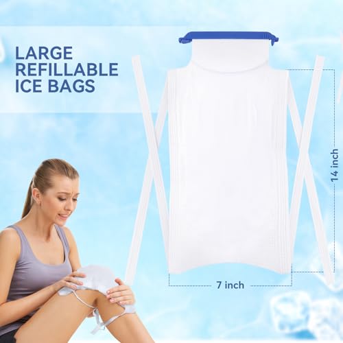 Syhood 6 Pcs Refillable Ice Bags for Injuries, 7x14 Inch Ice Pack