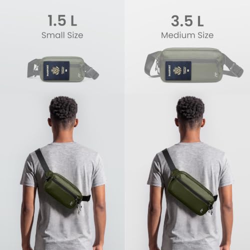 tomtoc 3.5L Sling Bag with RFID Blocking Crossbody Chest Pack for Men Women - color: Green, size: 3.5L