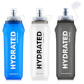 SLUXKE 3 Pack Soft Water Bottle, 25oz/750ml Flask Running Bottles for Hydration Packs, TPU Collapsible Reusable Handheld Flasks for Hiking Cycling Climbing - color: Mix 25oz