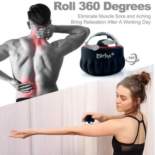 Massage Ice Roller Ball Cold & Heat Therapy Tissue Relief Muscle Recovery - color: Black and Red