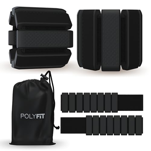 Polyfit Wrist & Ankle Weights - Wearable Weights for Women, Yoga & Pilates - color: BLACK