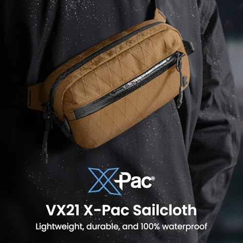 tomtoc 1.5L X-Pac Sling Bag with RFID Blocking Crossbody Pack for Men Women - color: X-Pac Brown, size: 1.5L