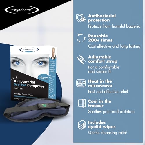 The Eye Doctor Hot Compress for Eye - Helps Dry Eye & Blepharitis - Reusable Eye Mask - Heated Eye Mask for Dry Eyes - Warm Compress for Dry Eyes - Heated Eye Mask for Stye - style: Hot & Cold Compress