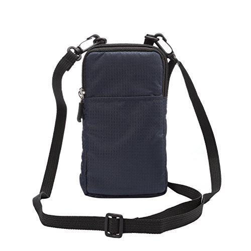Small Cell Phone Crossbody Bag Men, 6.9" Cell Phone Cross Body Wallet Bag Nylon Mens Purse Travel Outdoor Carrying Case Pouch Pocket Smartphone Holder Messenger Shoulder Holster Wristlet Handbag - color: Dark Blue 6.9 Inch (10*18*3.5 CM)