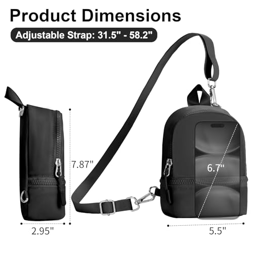 Babysun Mini Backpack Keychain Wristlet Pouch Small Change Coin Purse Cute Zipper Wallet With 3 RFID Card Slots For Women/Men Airpods Cosmetics - color: Black-L
