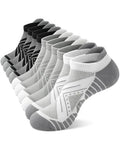 Womens Compression Ankle Crew Socks, Breathable Cushioned Socks - color: Gray White Black, size: 6-9