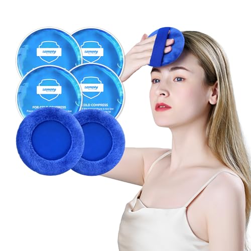 samply Small Gel Ice Packs, 4 Mini Reusable Cold Packs with 2 Covers - color: Dark Blue