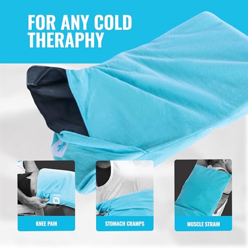 ICEWRAPS Fabric Cover for 10 x 14 Clay Pack, Reusable Ice Pack Cover - Blue - size: 10”x14”, style: Fabric Cover Only