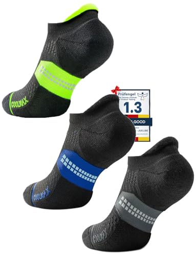 Juclise Men's No Show Compression Running Socks, Athletic Socks, 3 Pairs - color: Classic Black+gradient Blue+gradient Lime, size: Small