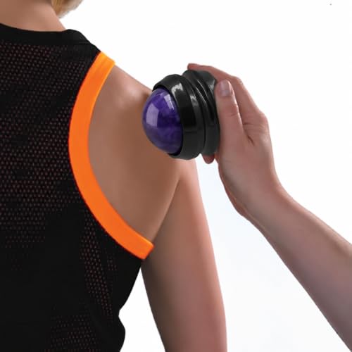 Manual Massage Roller Ball - Massager and Therapy Tool for Sore Muscles, Shoulders, Arms, Neck, Back, Feet, Body, Deep Tissue, Stiffness, Joint Pain, Stress Relief - color: Purple