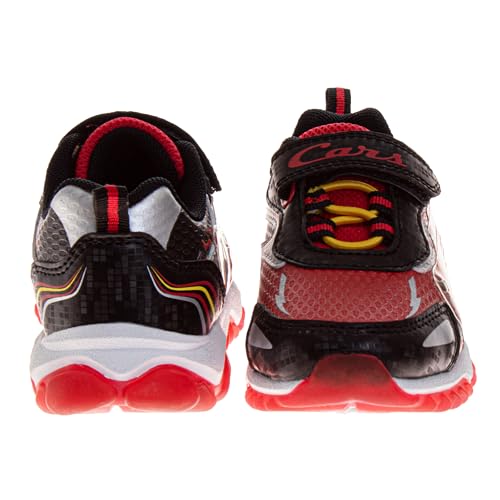 Disney Pixar Cars Boys Black/Red Lighted Sneaker (Toddler/Little Kid) - color: Black Crimson, size: 7 Toddler