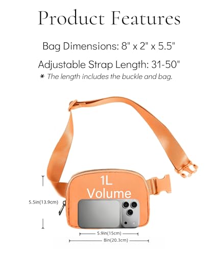 YOSHUYUKI Fanny Pack Cross Body Small Crossbody Bags for Women Men Trendy Nylon Waterproof Mini Purse Travel Running Belt Bag Lulu Dupes Bum Hip Chest Waist Pack Side Bag Must Have Dark Blue - color: Nectarine