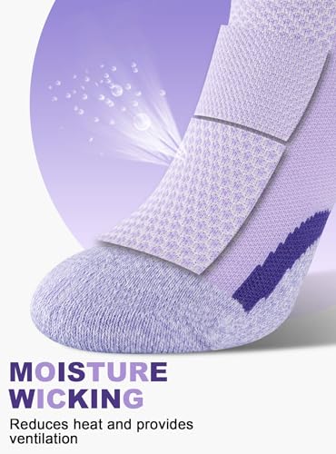 Trusiel Ankle Compression Socks for Women Running Moisture Wicking 5 Pairs - color: Pink Blue Yellow Navy Purple, size: 9.5-12