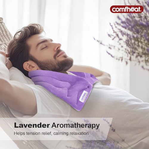 Neck Heating Pad Microwavable for Pain Relief, FSA Eligible HSA - color: Purple