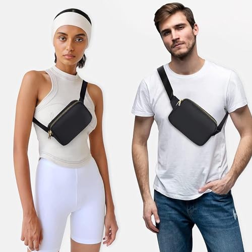 Geestock Mini Belt Bag with Adjustable Strap Fanny Packs for Women, Black