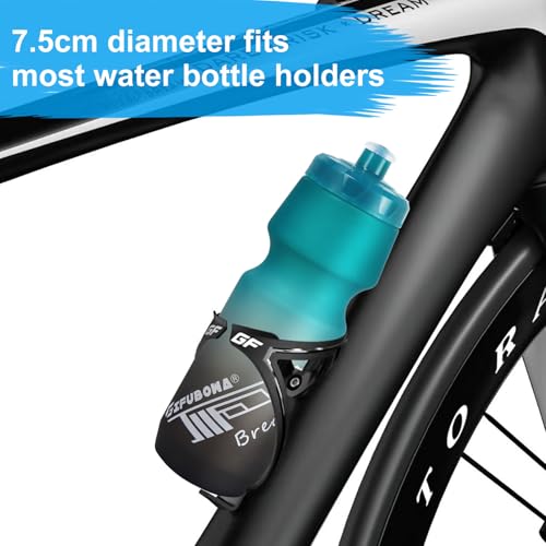 24oz Bike Water Bottle Leakproof Squeeze BPA Free Bicycle Bottles - color: Black/White+Green/Black, size: 2‑Pack