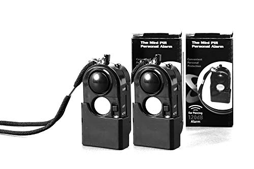 Portable Mini Motion Detector Alarm + 120DB Ear-Piercing Siren + SOS LED Light, Hotel Door Room Security Device for Female Women Kids Life Safety While Travelling Alone 2-Pack