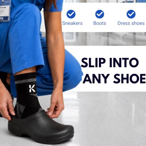 Koprez Ankle Compression Sleeve & Ankle Brace for Plantar Fasciitis Relief - color: Black, size: Small