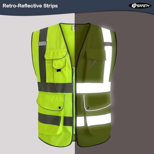 JKSafety 20 Pack Safety Vest for Men Women Reflective JK156 Yellow M - color: 156-yellow, size: Medium