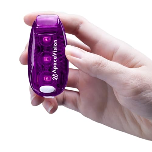 EverLightFX USB Rechargeable LED Safety Light 2 Pack, Clip On Strobe Light - color: Violet