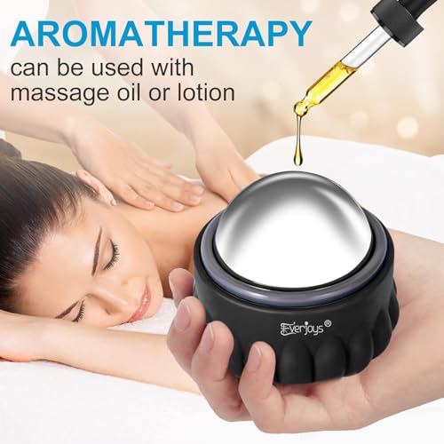 Massage Ice Roller Ball Cold & Heat Therapy Tissue Relief Muscle Recovery - color: Black and Gray