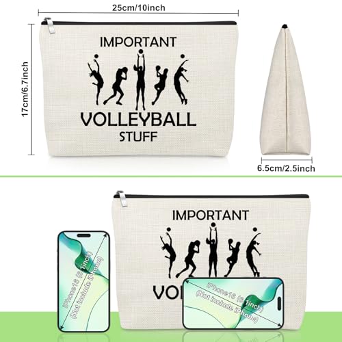 Volleyball Lover Makeup Bag Volleyball Gifts for Women Players Teams Daughter Friends Sister Inspirational Cosmetic Bag for Sport Lover End of Season Christmas Birthday Present Zipper Travel Pouch - color: Volleyball Makeup Bag
