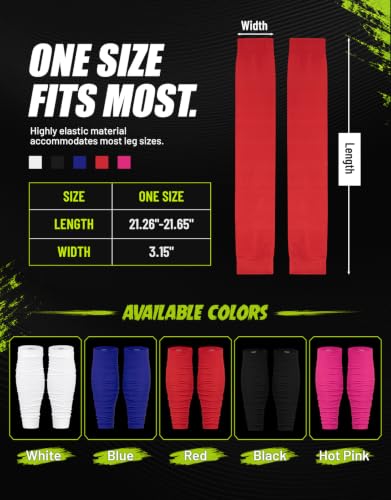 Football Leg Sleeves Scrunch Style Calf Compression Sleeve Men One Size - color: Red