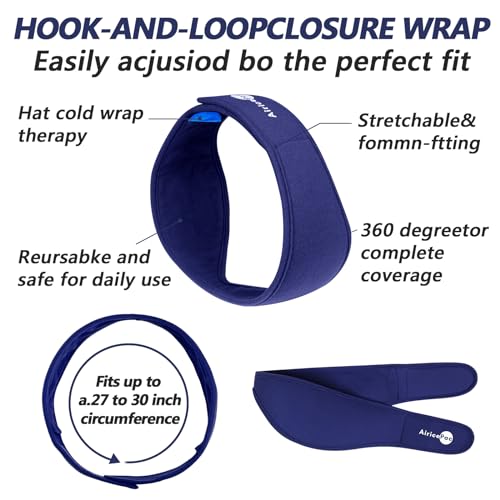 AiricePac Wisdom Teeth Ice Pack Head Wrap, Face Ice Pack for Jaw Oral Surgery Pain Relief for TMJ, Teeth Removed, 4 Cold Therapy Gel Packs Reusable, Blue - style: FACE ICE PACK