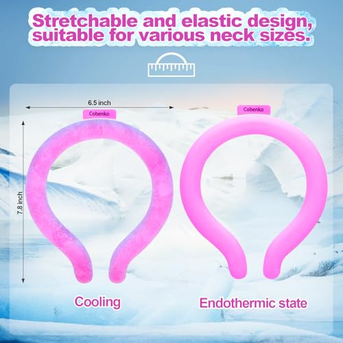 Neck Cooling Tube with Insulated Bag, Reusable PCM Ice Ring, Neck Cooler - color: Rose