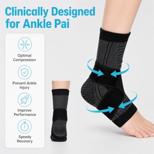WLLHYF 2 Pcs Ankle Brace Adjustable Compression Wrap for Men Women