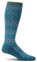 Sockwell Women's Chevron Moderate Graduated Compression Sock - color: Teal, size: Medium-Large